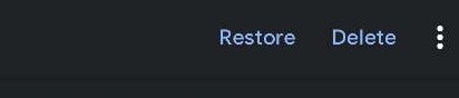 select restore option from gallery