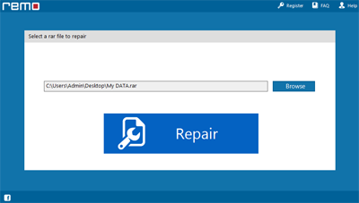 Select corrupt RAR files on Remo Repair RAR tool