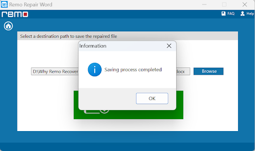 save the repaired doc file