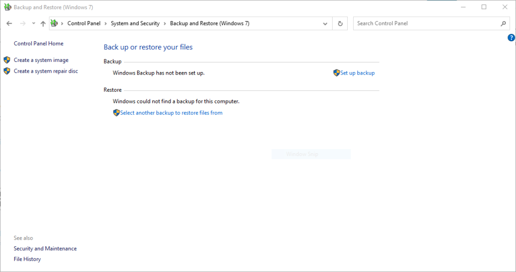 backup and restore
