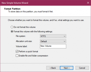choose the new file system