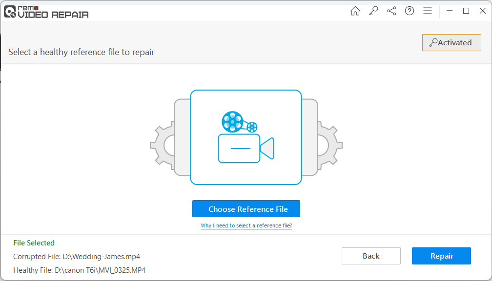 Select the corrupt video file that you want to repair