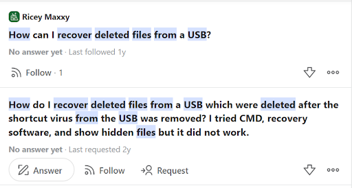 quora user queries