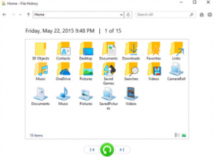 click on the green recover button to restore the previous version of shift + deleted files on Windows