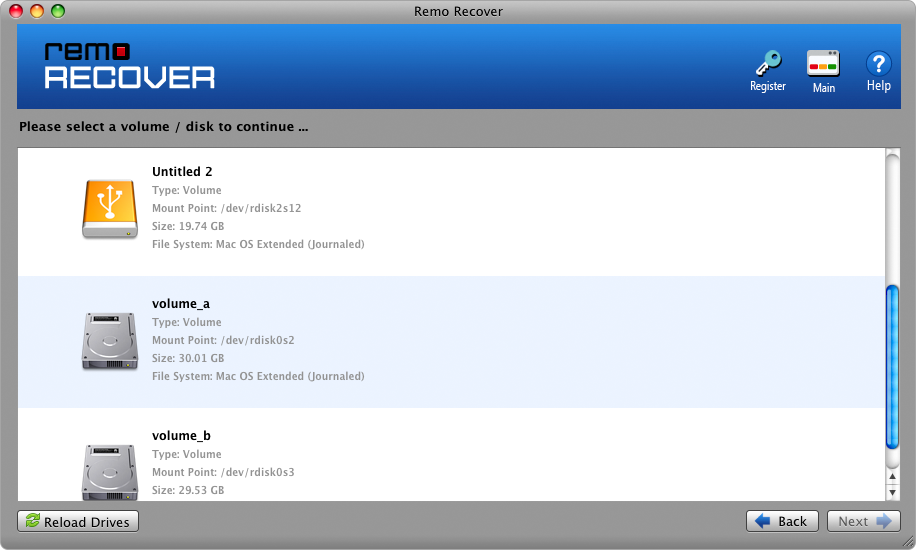 select the drive from where you want to recover deleted files from mac ventura