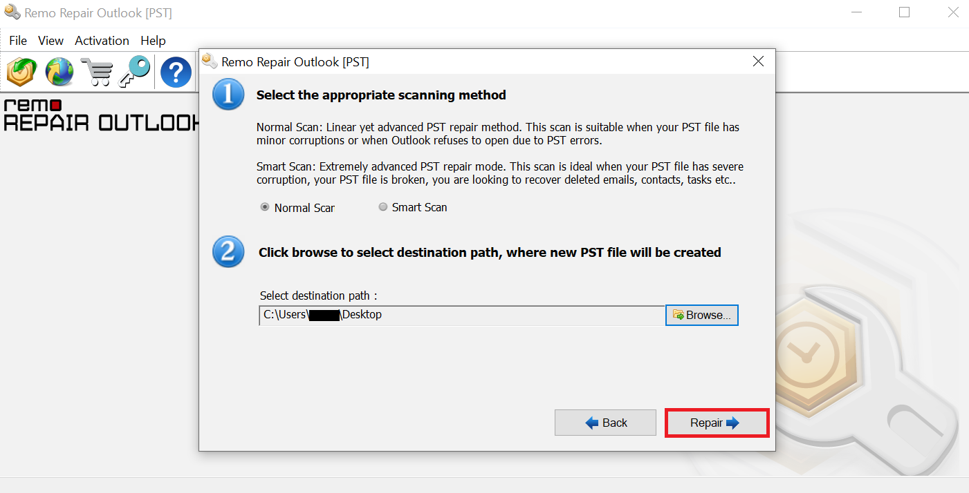 select-destination-folder-and-click-repair