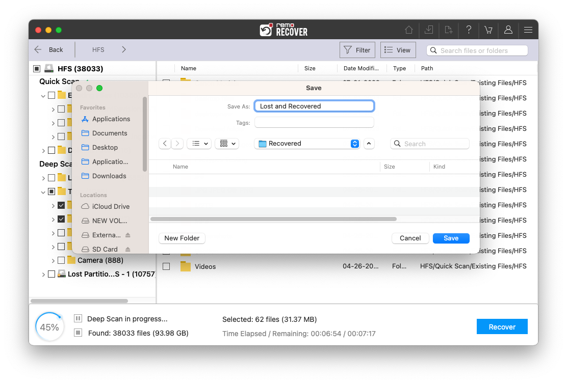 select files and save them on to desired location